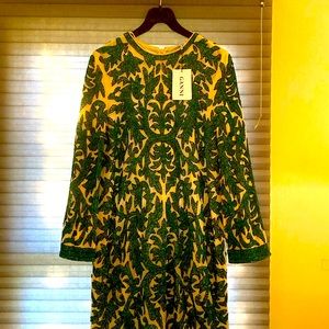 NWT Ganni Colby white and green sequin mini dress DK 40 US 8 M